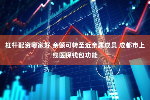 杠杆配资哪家好 余额可转至近亲属成员 成都市上线医保钱包功能
